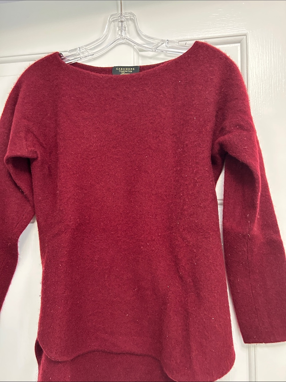 Charter Club Burgundy Boatneck Cashmere Sweater